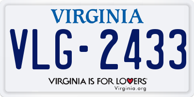 VA license plate VLG2433