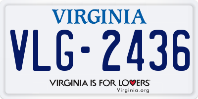 VA license plate VLG2436