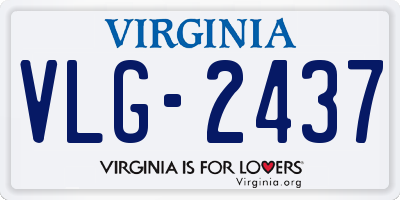 VA license plate VLG2437