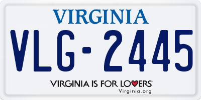 VA license plate VLG2445