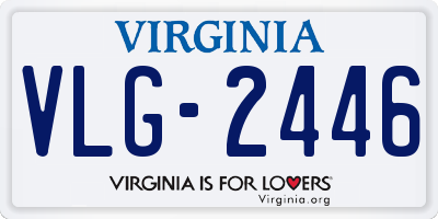 VA license plate VLG2446