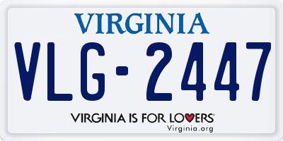 VA license plate VLG2447