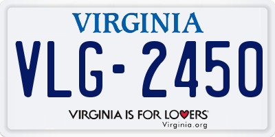 VA license plate VLG2450