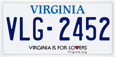 VA license plate VLG2452