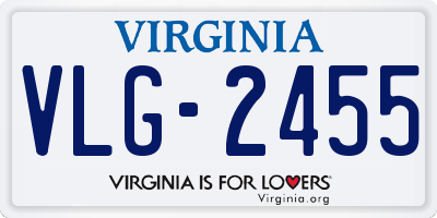 VA license plate VLG2455