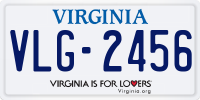 VA license plate VLG2456