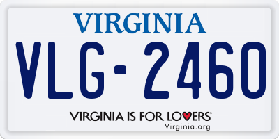 VA license plate VLG2460