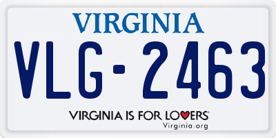 VA license plate VLG2463