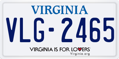VA license plate VLG2465