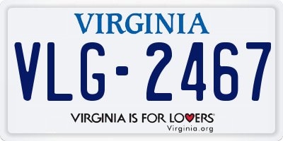 VA license plate VLG2467