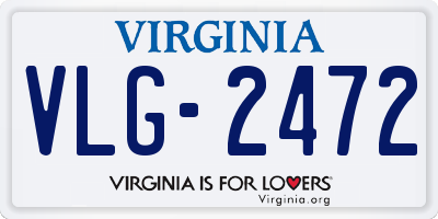 VA license plate VLG2472