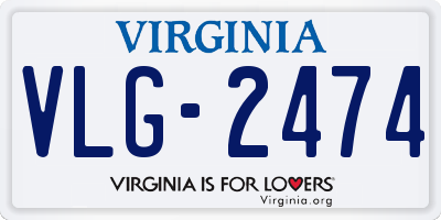 VA license plate VLG2474