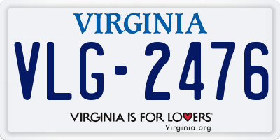 VA license plate VLG2476