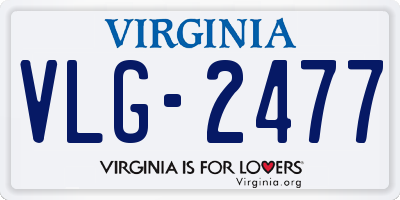 VA license plate VLG2477