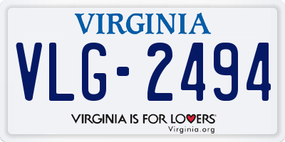 VA license plate VLG2494
