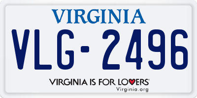 VA license plate VLG2496