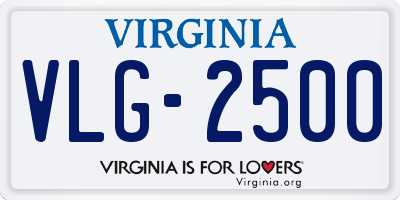 VA license plate VLG2500