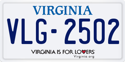 VA license plate VLG2502
