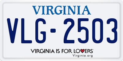 VA license plate VLG2503