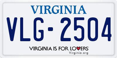 VA license plate VLG2504