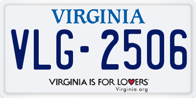 VA license plate VLG2506