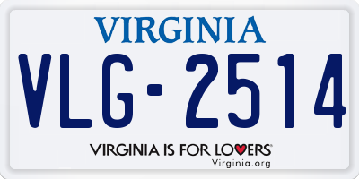 VA license plate VLG2514