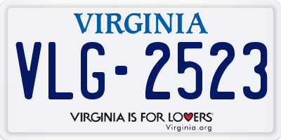 VA license plate VLG2523