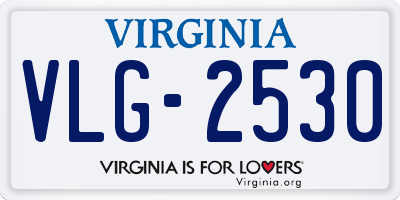 VA license plate VLG2530