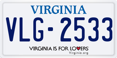 VA license plate VLG2533