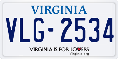 VA license plate VLG2534