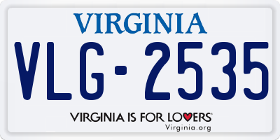 VA license plate VLG2535