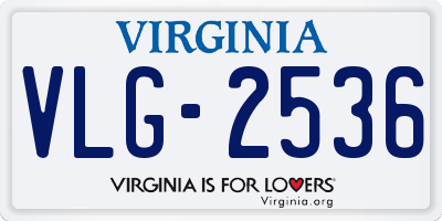 VA license plate VLG2536