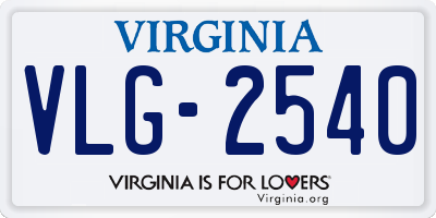 VA license plate VLG2540
