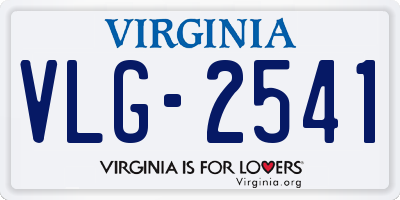 VA license plate VLG2541