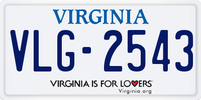 VA license plate VLG2543