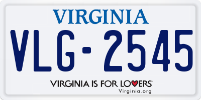 VA license plate VLG2545