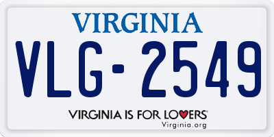 VA license plate VLG2549