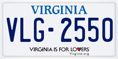 VA license plate VLG2550