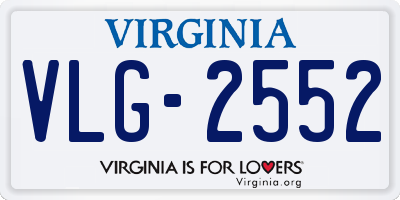 VA license plate VLG2552