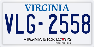 VA license plate VLG2558