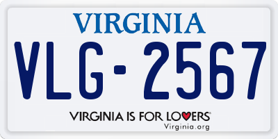VA license plate VLG2567