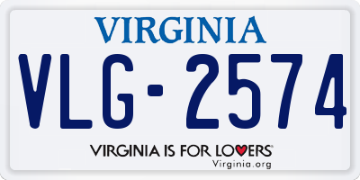 VA license plate VLG2574