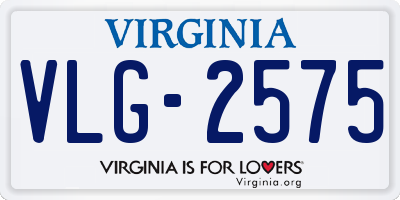 VA license plate VLG2575