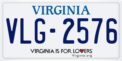 VA license plate VLG2576