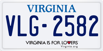 VA license plate VLG2582