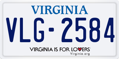 VA license plate VLG2584