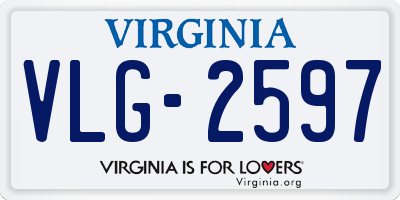 VA license plate VLG2597