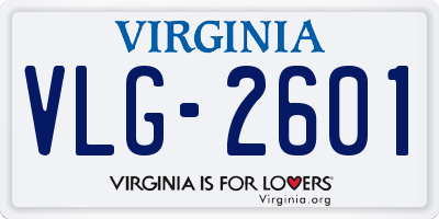 VA license plate VLG2601