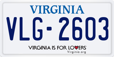 VA license plate VLG2603