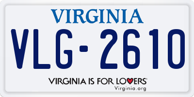 VA license plate VLG2610